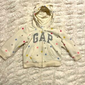 GAP Kids Cream Hoodie with Colorful Stars